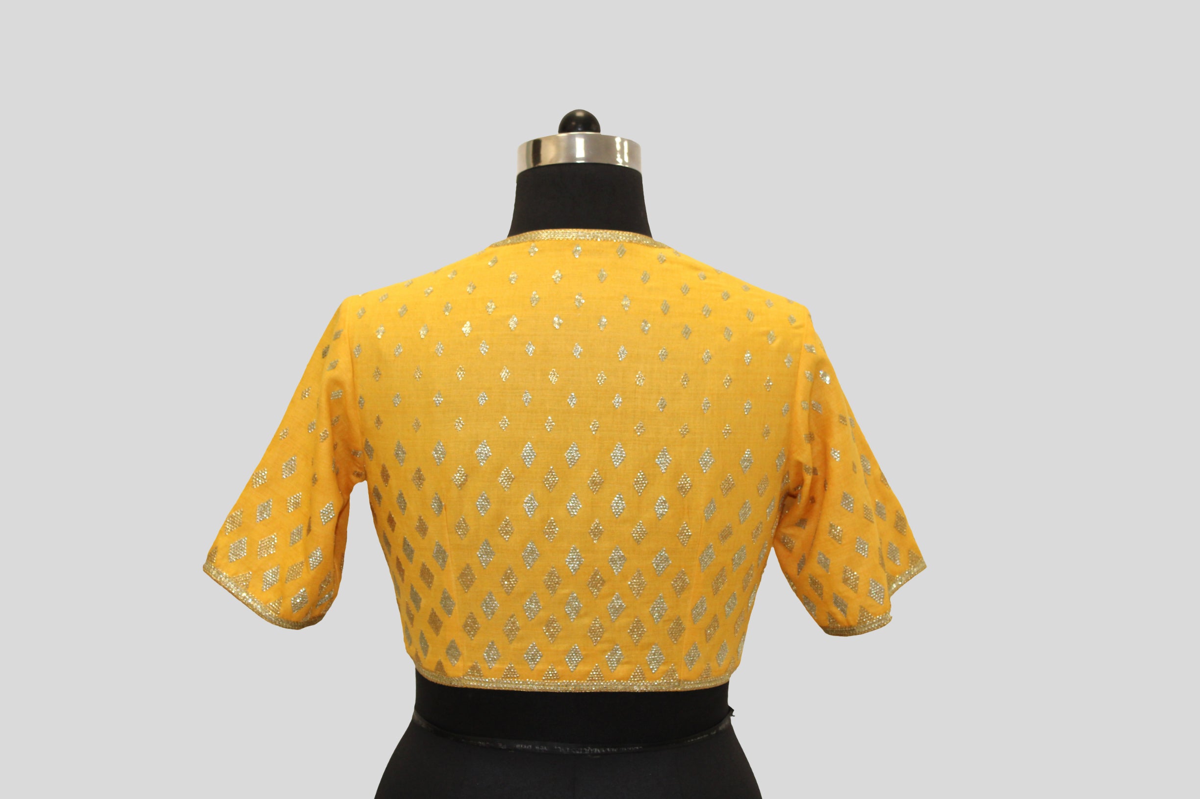 Dupion Silk Graded Diamond Yellow Blouse