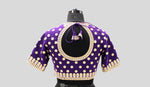 Load image into Gallery viewer, Matka Gota Patti Round Buti With Flower Broder Purple Blouse
