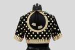 Load image into Gallery viewer, Matka Gota Patti Round Buti With Flower Broder Black Blouse
