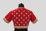 Load image into Gallery viewer, Matka Silk Gota Patti Phool Design Red Blouse
