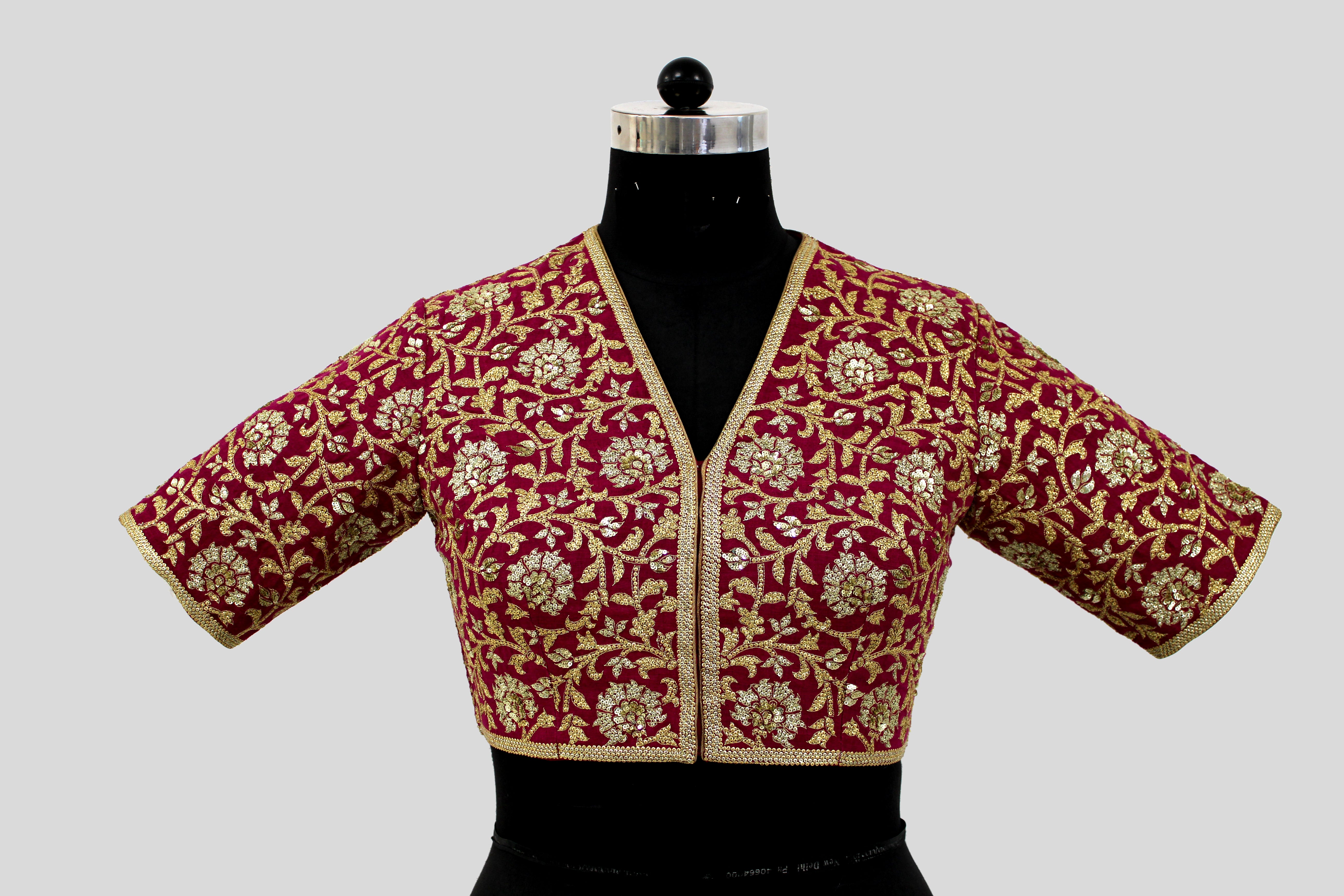 Matka Gulbahar Jaal Wine Blouse
