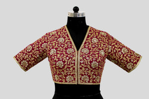 Matka Gulbahar Jaal Wine Blouse