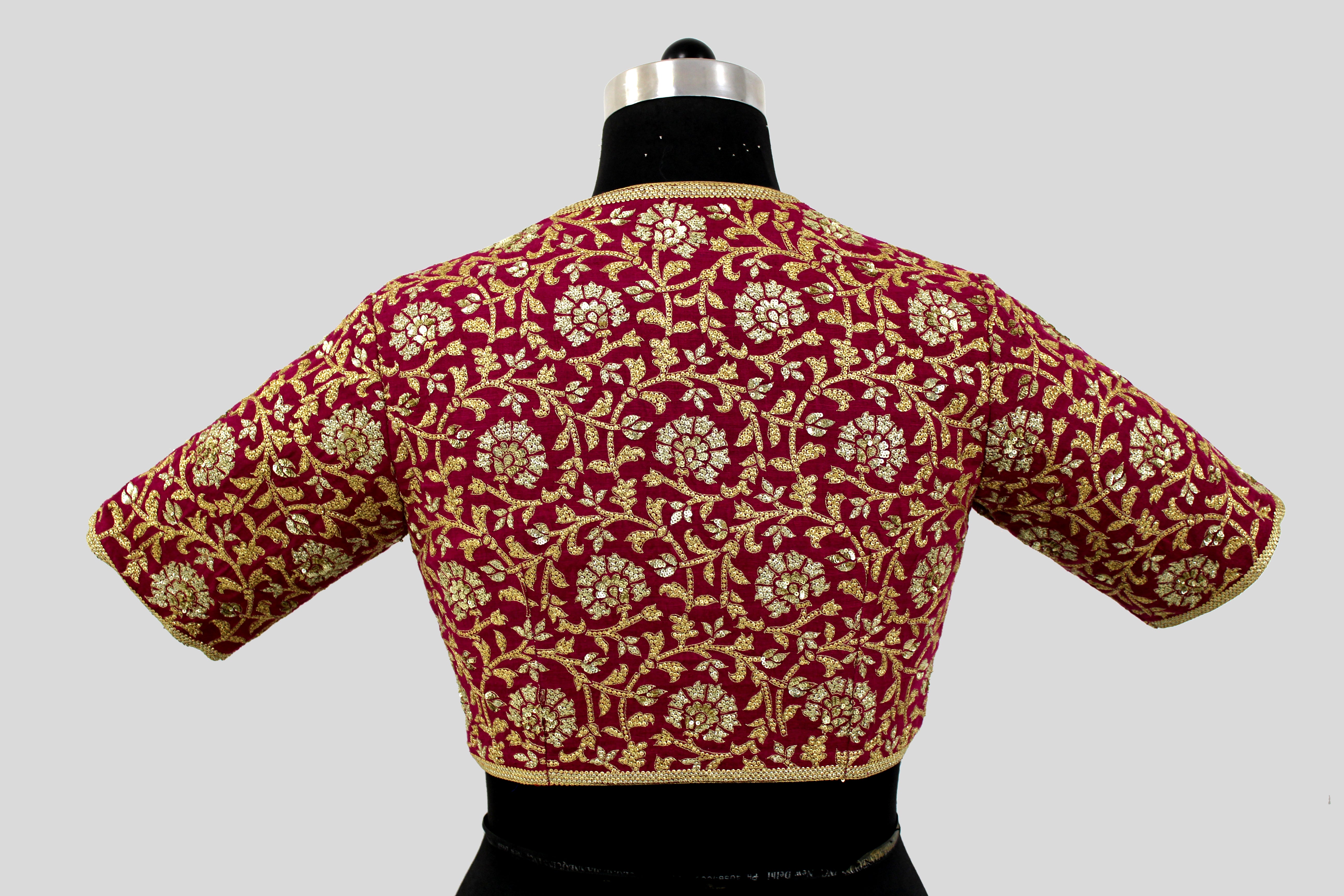 Matka Gulbahar Jaal Wine Blouse