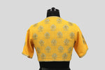 Load image into Gallery viewer, Dupion Silk Big Flower Buta Yellow Blouse

