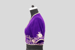 Load image into Gallery viewer, Dupion Silk Rose Jaal Embroidery Purple Blouse
