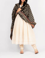 Load image into Gallery viewer, Benaras Silk Black Woven Dupatta
