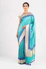 Load image into Gallery viewer, Benaras Silk Sankranti Kites Motif Saree
