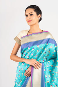 Benaras Silk Sankranti Kites Motif Saree