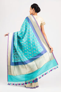 Benaras Silk Sankranti Kites Motif Saree