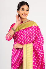 Load image into Gallery viewer, Benaras Silk Guthwa Flower Buti Saree

