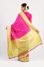 Load image into Gallery viewer, Benaras Silk Guthwa Flower Buti Saree
