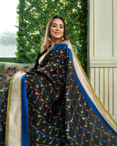 Benaras Silk Sankranti Kites Motif Saree