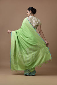 Benaras Cotton Silk 3 colour Patli Pallu Saree