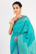 Load image into Gallery viewer, Benaras Cotton Silk 3 colour Patli Pallu Saree
