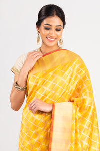 Benaras Silk Double Colour Geometrical Jaal Saree