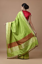 Load image into Gallery viewer, Benaras Silk Perching Bird Saree
