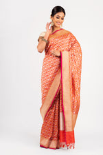 Load image into Gallery viewer, Banarasi Silk Ultakatori Jaal Red Saree
