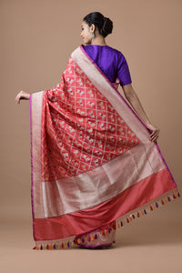 Banarasi Silk Chetak Jaal Red Saree