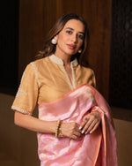 Load image into Gallery viewer, Tissue Chanderi Pearl Tikka Buti Beige Blouse Blouse
