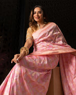 Load image into Gallery viewer, Banarasi Katan Silk Ombré Circles Saree
