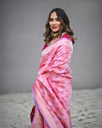 Load image into Gallery viewer, Benaras Katan Silk Mountain Blossom Saree

