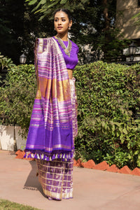 Benaras Tissue Charkhana With Ginni Buti Saree