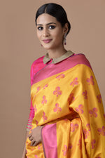 Load image into Gallery viewer, Benaras Silk 2 Colour Resham Buti Saree
