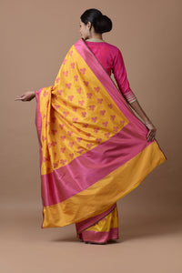 Benaras Silk 2 Colour Resham Buti Saree