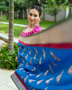 Benaras Silk Elephant Motif Saree