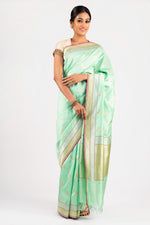 Load image into Gallery viewer, Benaras Silk Matsya Design Saree
