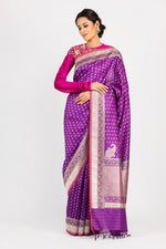 Load image into Gallery viewer, Nargis Fakhri in our Banarasi Silk Paithani Border....
