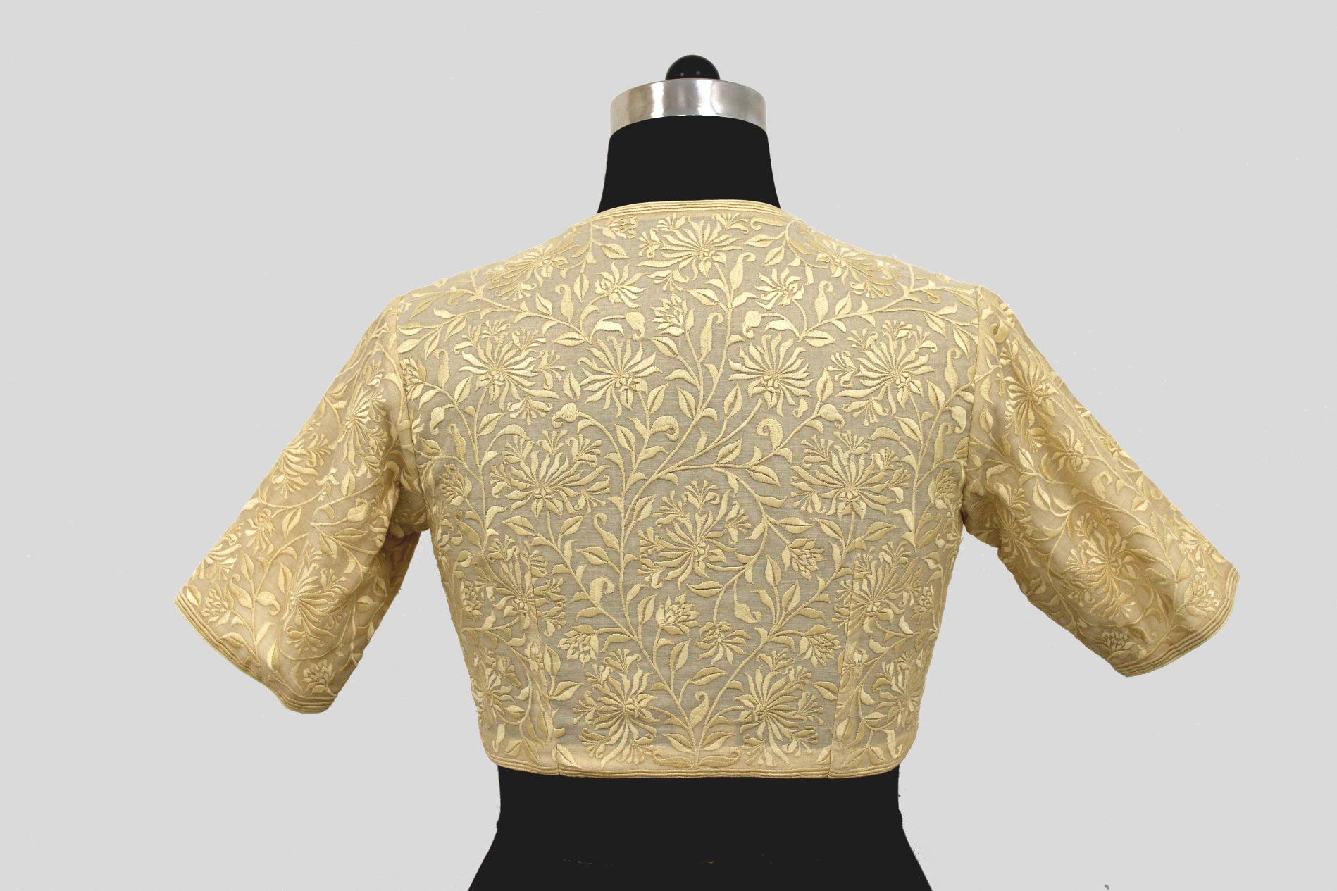 Tissue Chanderi Gulistan Resham Jaal Off White Blouse