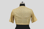 Load image into Gallery viewer, Tissue Chanderi Resham Sequence Herringbone Diagonal Emboirdery Off White Blouse
