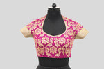 Load image into Gallery viewer, Benaras Woven With Ultakatori Jaal Embroidery Fuchsia Blouse
