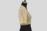 Load image into Gallery viewer, Tissue Chanderi Chikankari Geometric Jaal Emboirdery Off White Blouse
