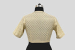Load image into Gallery viewer, Tissue Chanderi Chikankari Geometric Jaal Emboirdery Off White Blouse

