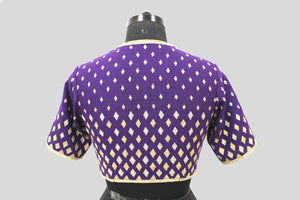 Matka Silk Graded Diamond Embroidered Purple Blouse