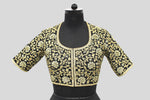 Load image into Gallery viewer, Matka Gulbahar Jaal Black Blouse

