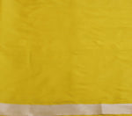 Load image into Gallery viewer, Banarasi Katan Silk Cluster Motif Silver and Gold Yellow Saree
