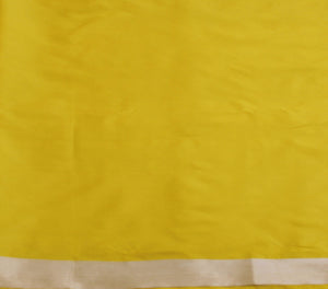 Banarasi Katan Silk Cluster Motif Silver and Gold Yellow Saree