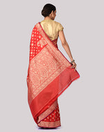 Load image into Gallery viewer, Banarasi Silk Antique Buti Red Saree
