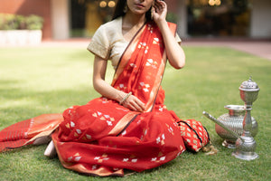 Kota Cotton Playing Cards Motif Saree