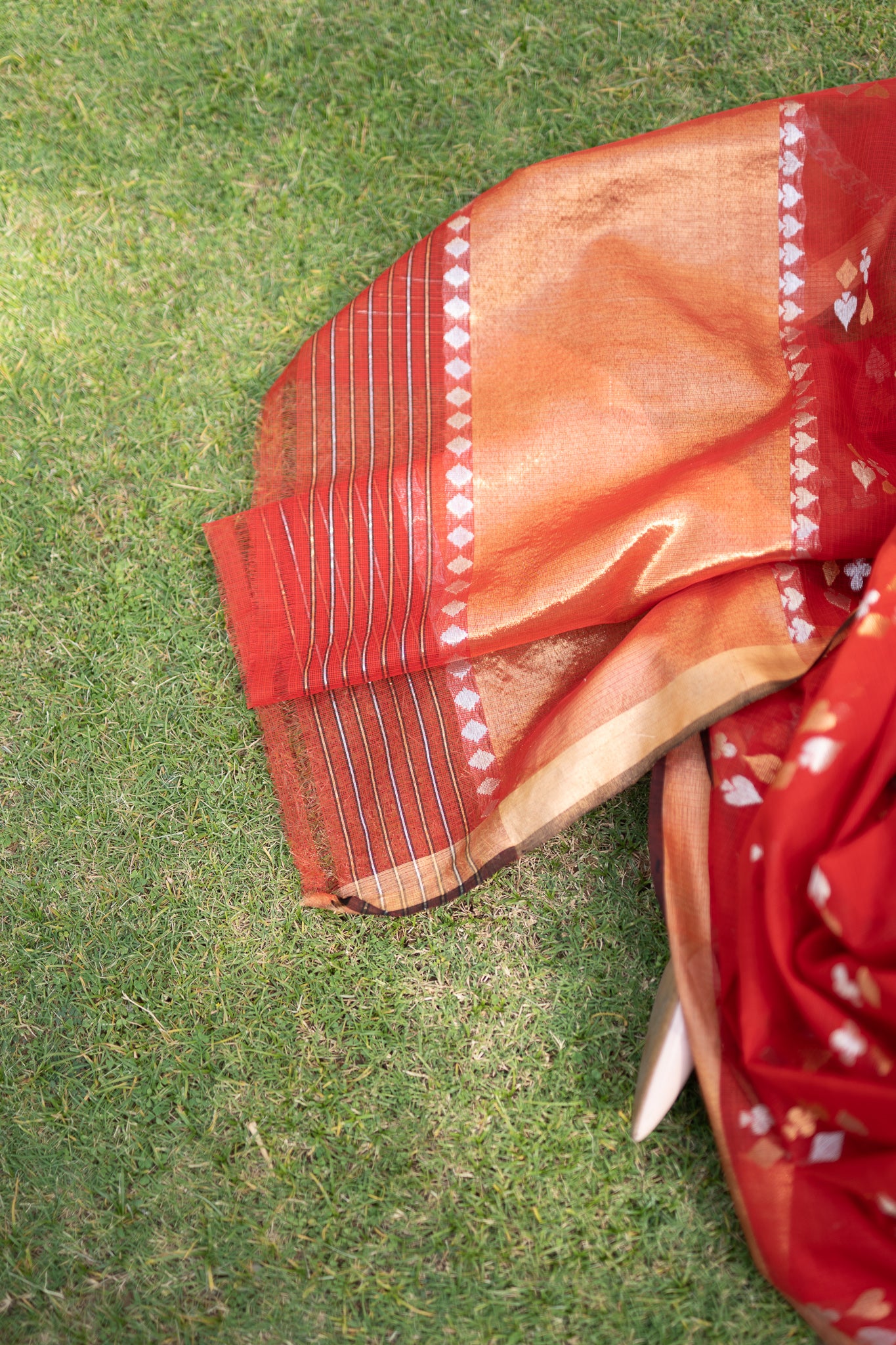 Kota Cotton Playing Cards Motif Saree
