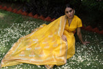 Load image into Gallery viewer, Kota Cotton Buddha Palla Yellow Saree
