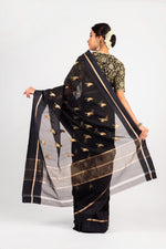 Load image into Gallery viewer, Chanderi Cotton Parrot Motif Real Zari Saree
