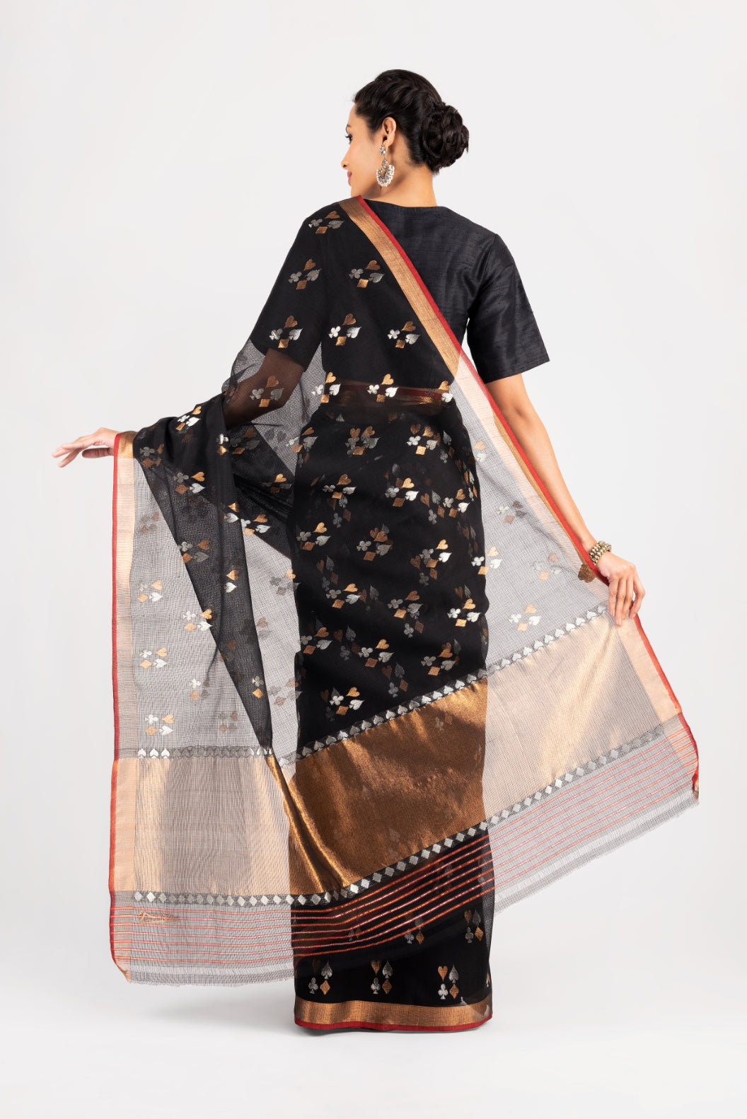 Kota Cotton Playing Cards Motif Saree