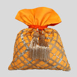 Load image into Gallery viewer, Criss Cross Embroidery Potli
