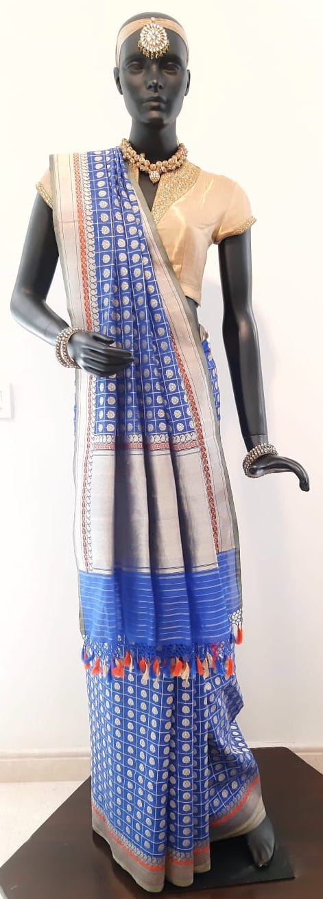 Benaras Silk Bridal Jaal Buti Saree