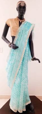 Load image into Gallery viewer, Kotah Silk Leheriya Saree with Zari Border
