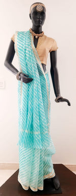 Load image into Gallery viewer, Kotah Silk Leheriya Saree with Zari Border
